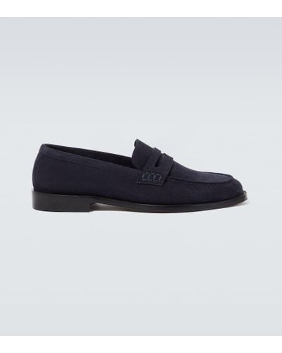 Manolo Blahnik Perry Suede Penny Loafers - Blue