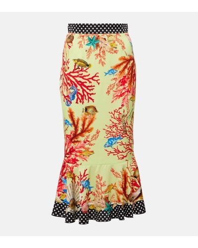 Dolce & Gabbana Capri Printed Silk-blend Midi Skirt - Multicolour