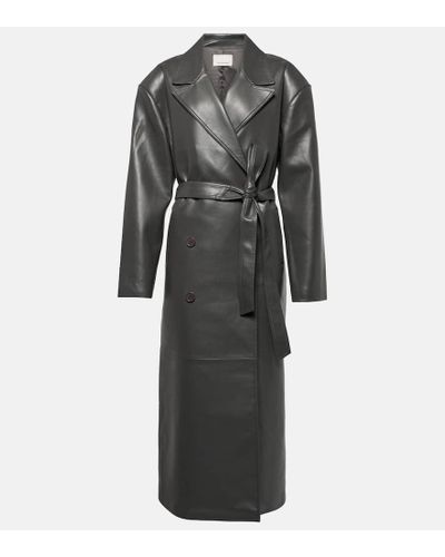 Frankie Shop Trenchcoat Tina aus Lederimitat - Schwarz