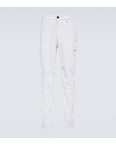 Brunello Cucinelli Cotton Gabardine Cargo Trousers - White