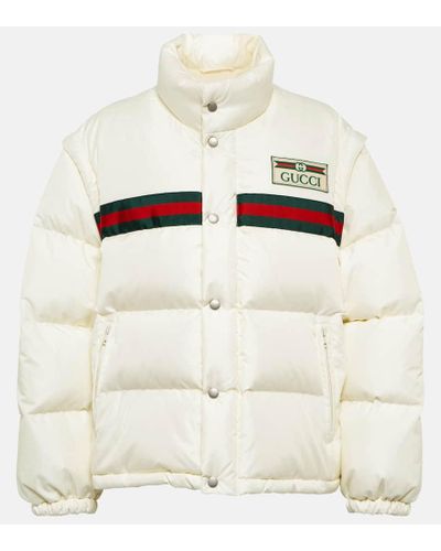 Gucci Web Stripe Puffer Jacket - White