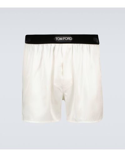 Tom Ford Silk-blend Boxer Briefs - White