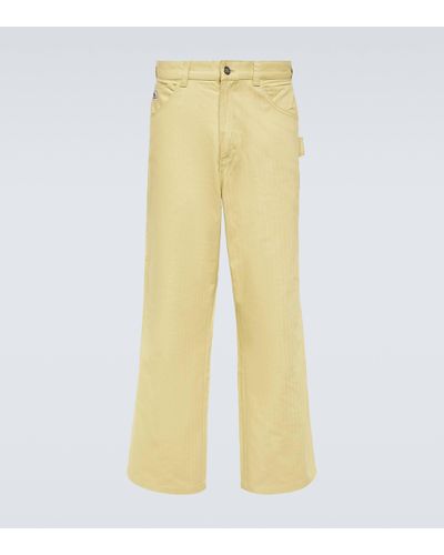 Bode Brook Cotton Canvas Wide-leg Trousers - Yellow