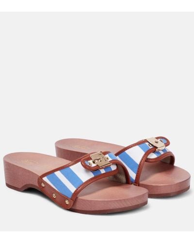 Eres X Scholl Pescura Leather-trimmed Sandals - Pink