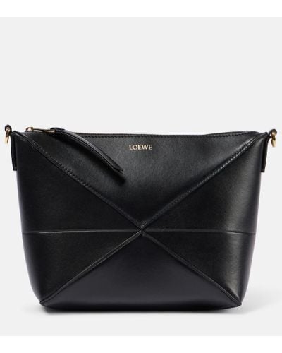 Loewe Puzzle Fold Leather Pouch - Black