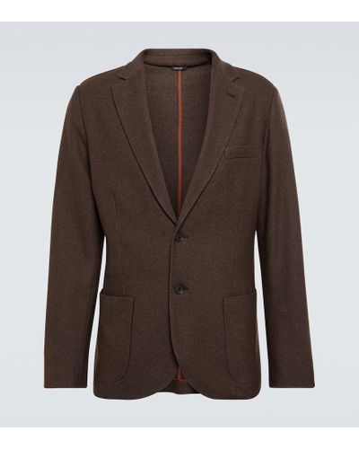 Loro Piana 2b Cashmere And Silk Pique Blazer - Brown