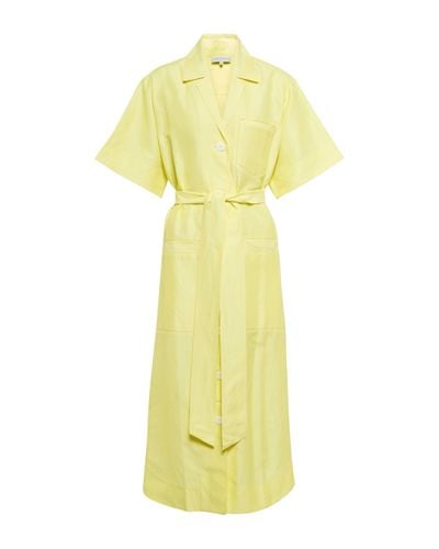Lee Mathews Sparrow Shirt Midi Dress - Yellow