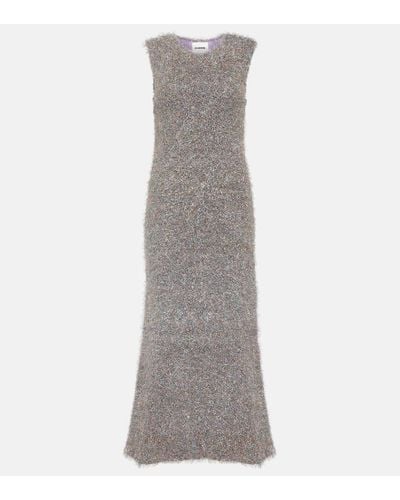 Jil Sander Lurex® Metallic Midi Dress - Gray