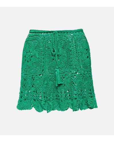 Anna Kosturova Crochet Miniskirt - Green