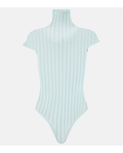 Alaïa Striped Bodysuit - Blue