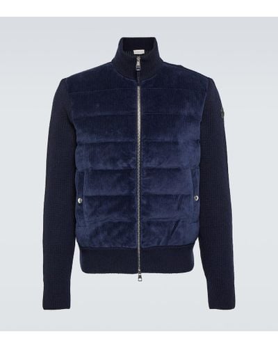 Moncler Jacke aus Cord und Wolle - Blau