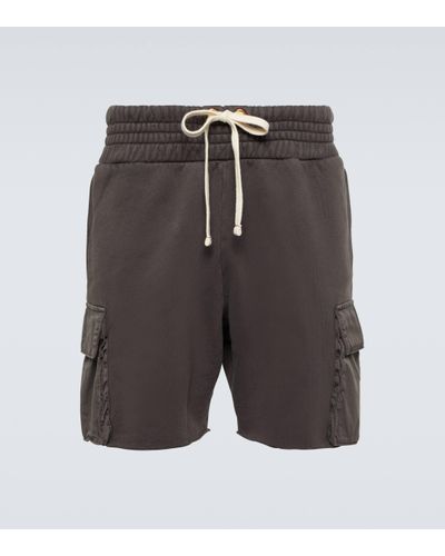 Les Tien Cotton Jersey Cargo Shorts - Grey