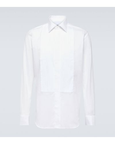 Canali Pleated Cotton Shirt - White