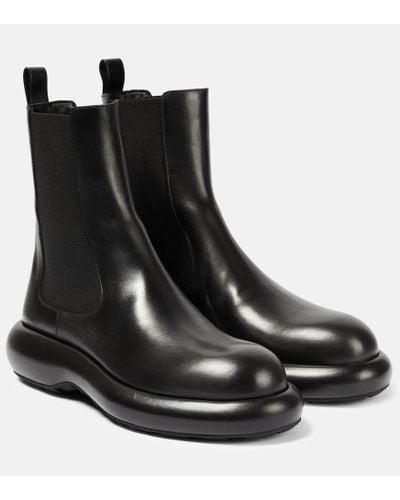 Jil Sander Leather Chelsea Boots - Black
