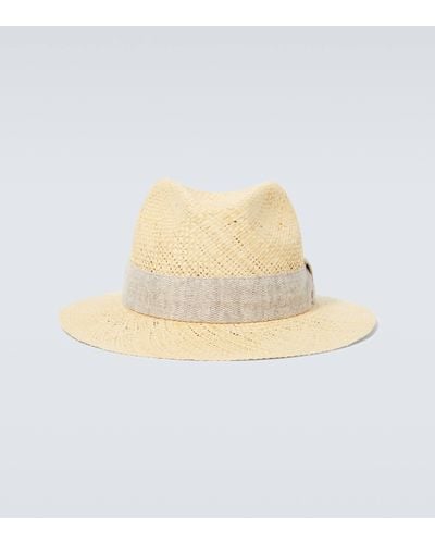 Kiton Straw Panama Hat - White