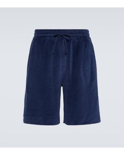 Loro Piana Cotton And Silk Chenille Bermuda Shorts - Blue