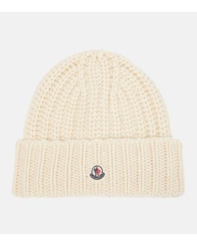 Moncler Wool And Cashmere Beanie - Natural
