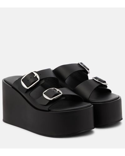 Coperni Leather Platform Sandals - Black