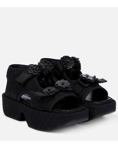 Cecilie Bahnsen May Floral Matelasse Sandals - Black