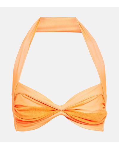 Norma Kamali Bill Bra Halterneck Bikini Top - Orange
