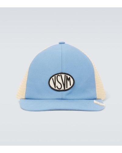 Visvim Logo Cotton Canvas And Mesh Baseball Cap - Blue