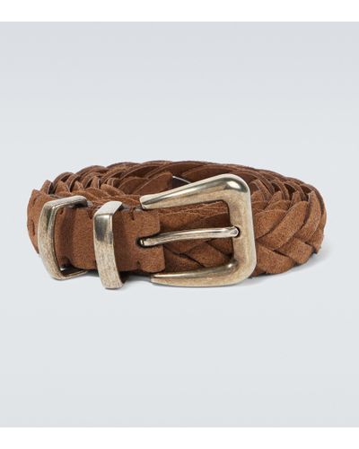 Brunello Cucinelli Braided Suede Belt - Brown