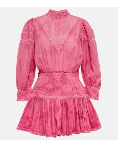 LoveShackFancy Viola Tie-dye Cotton Minidress - Pink