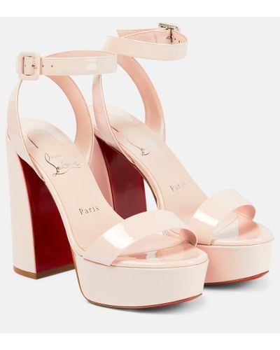 Christian Louboutin Movida Sabina Patent Leather Platform Sandals - Pink