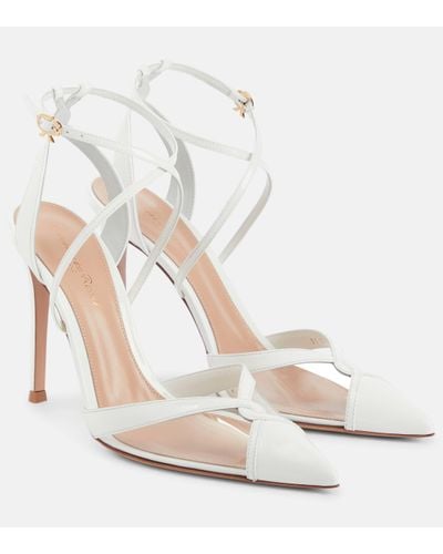 Gianvito Rossi Leather And Pvc Court Shoes - White