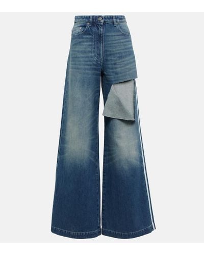 Peter Do High-Rise Wide-Leg Jeans - Blau