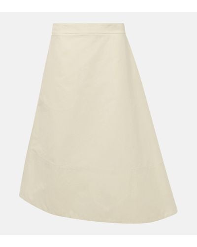 Jil Sander Asymmetric Cotton Midi Skirt - Natural