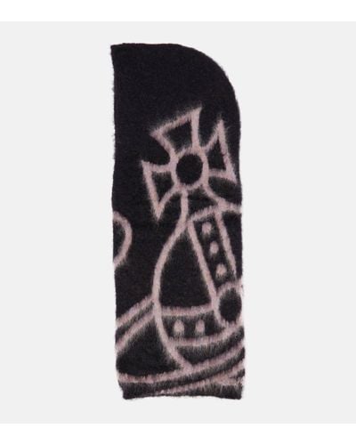 Vivienne Westwood Capuche en intarsia de mohair melange - Noir