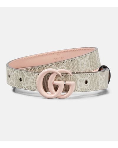 Gucci GG Marmont Supreme Canvas Belt - Pink