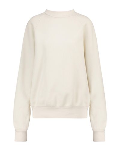 Les Tien Cotton Fleece Mockneck Sweatshirt - White
