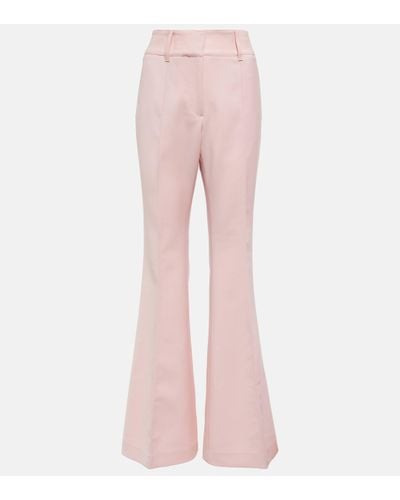 Gabriela Hearst Rhein Mid-rise Wool Flared Trousers - Pink