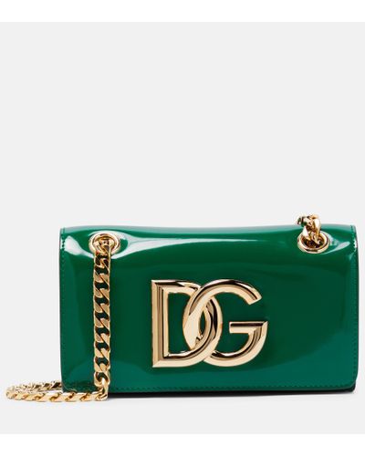 Dolce & Gabbana 3.5 Patent Leather Crossbody Bag - Green
