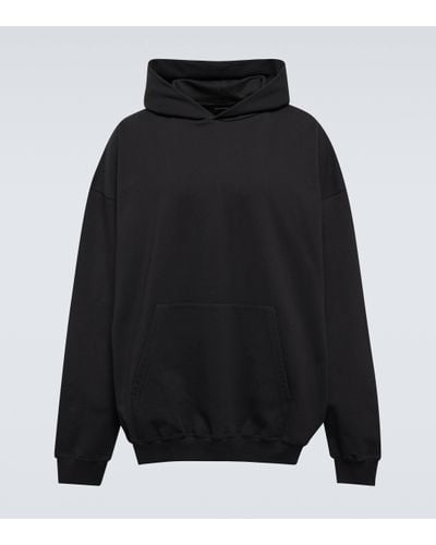Balenciaga Sweat-shirt a capuche en coton a logo - Noir