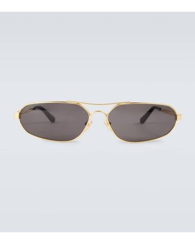 Balenciaga Ovale Sonnenbrille aus Metall - Grau
