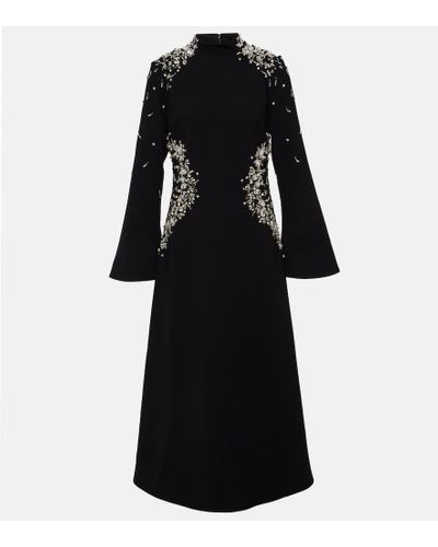 Jonathan Simkhai Vestido midi Odetta con cristales - Negro