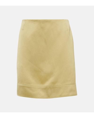 Totême High-rise Satin Miniskirt - Yellow