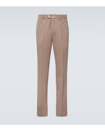 Brunello Cucinelli Chino slim en coton - Neutre