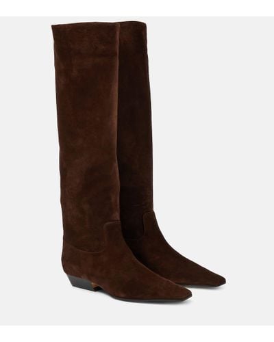 Khaite Marfa Classic Flat Knee High Boot - Brown