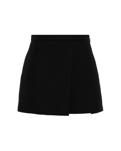 Valentino Wool And Silk Crêpe Shorts - Black