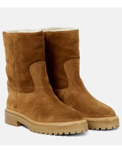 Jimmy Choo Yari Shearling-lined Suede Ankle Boots - Brown