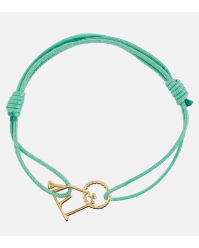 Aliita Lion 9kt Gold Cord Bracelet With Sapphire - Green