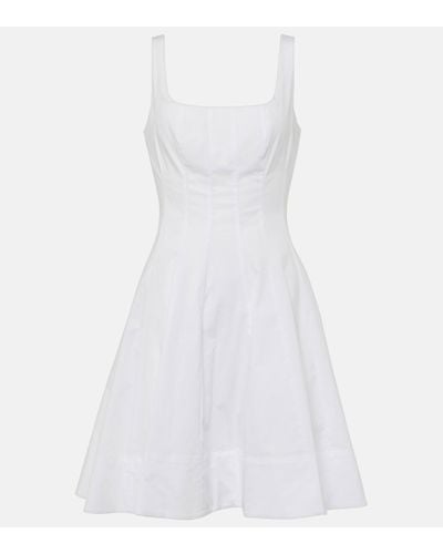 STAUD Wells Cotton Poplin Minidress - White