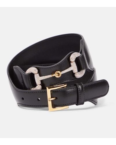 Gucci Verzierter Guertel Horsebit aus Leder - Schwarz