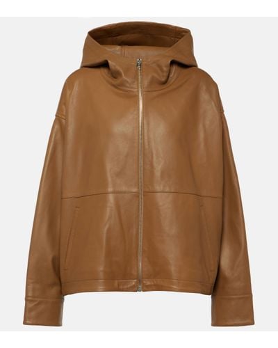 Yves Salomon Leather Jacket - Brown