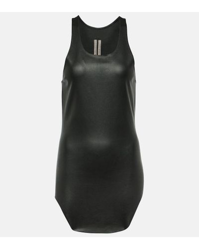 Rick Owens Leather-trimmed Tank Top - Black