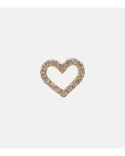 Sydney Evan Einzelner Ohrring Open Heart aus 14kt Gelbgold mit Diamanten - Mettallic